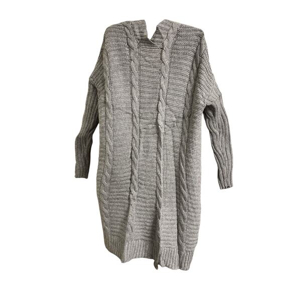 Autumn Cashmere Grey Mixed Knit Maxi Cardigan Sweater Small - Picture 7 of 8